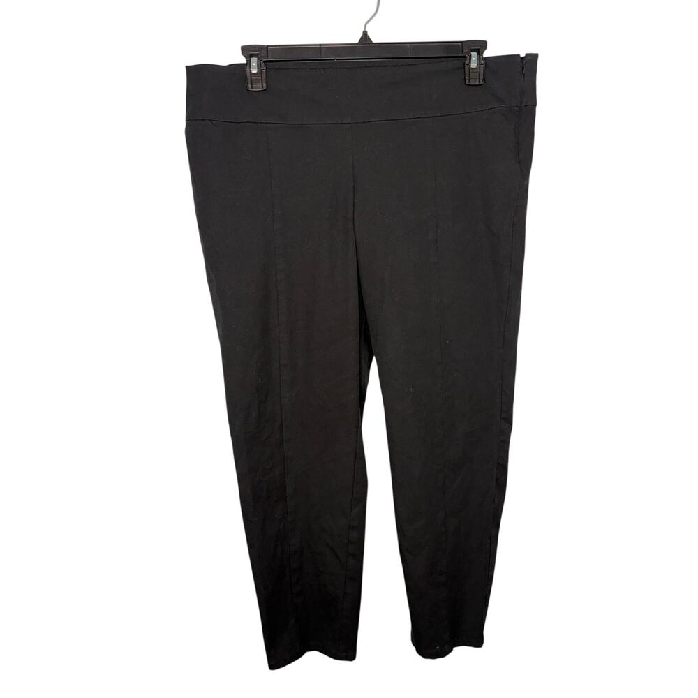 Eileen Fisher Washable Stretch Slim Pants Size XL Black Office Organic Cotton